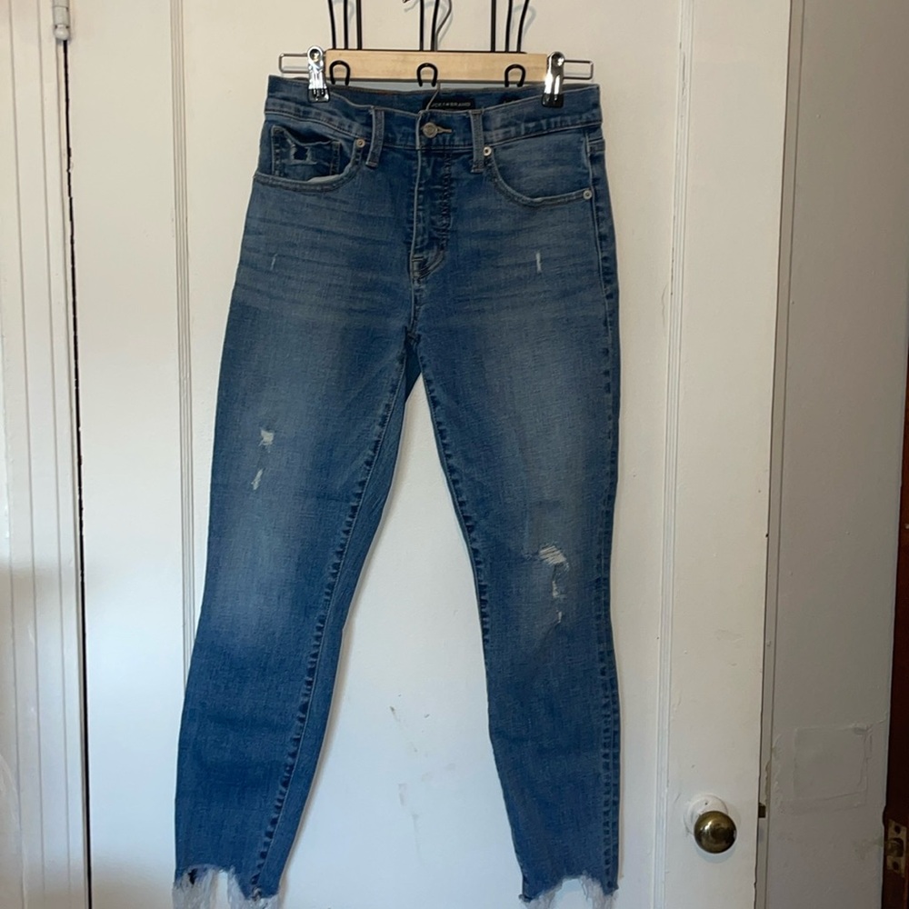 Lucky Brand Mid Rise Ava Skinny ankle denim jeans some distressing